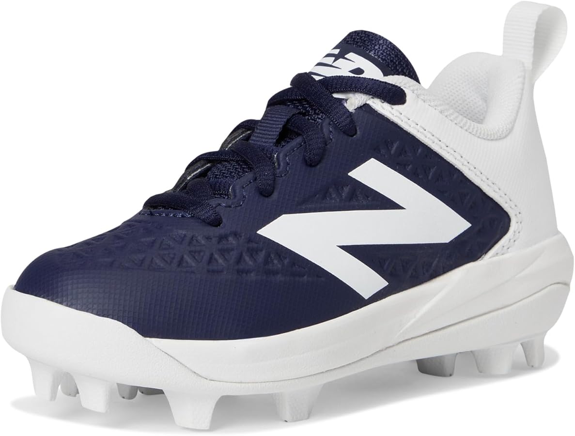 Fresh Foam New Balance Nike Baseball Shoes Youth New Balance Unisex 4040v8 Youth Rubber-Molded (Little Kid/Big Kid), Team  Navy/White, Medium Baseball Softball