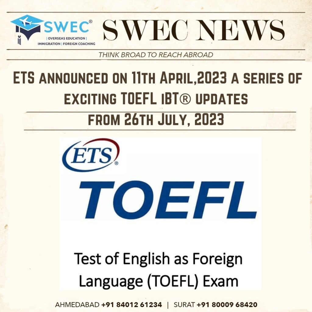 New TOEFL Exam FormatETS Announced on 11 April, A series of Exciting