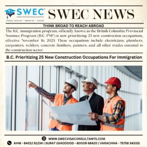 B.C. Prioritizing 25 New Construction Occupations For Immigration