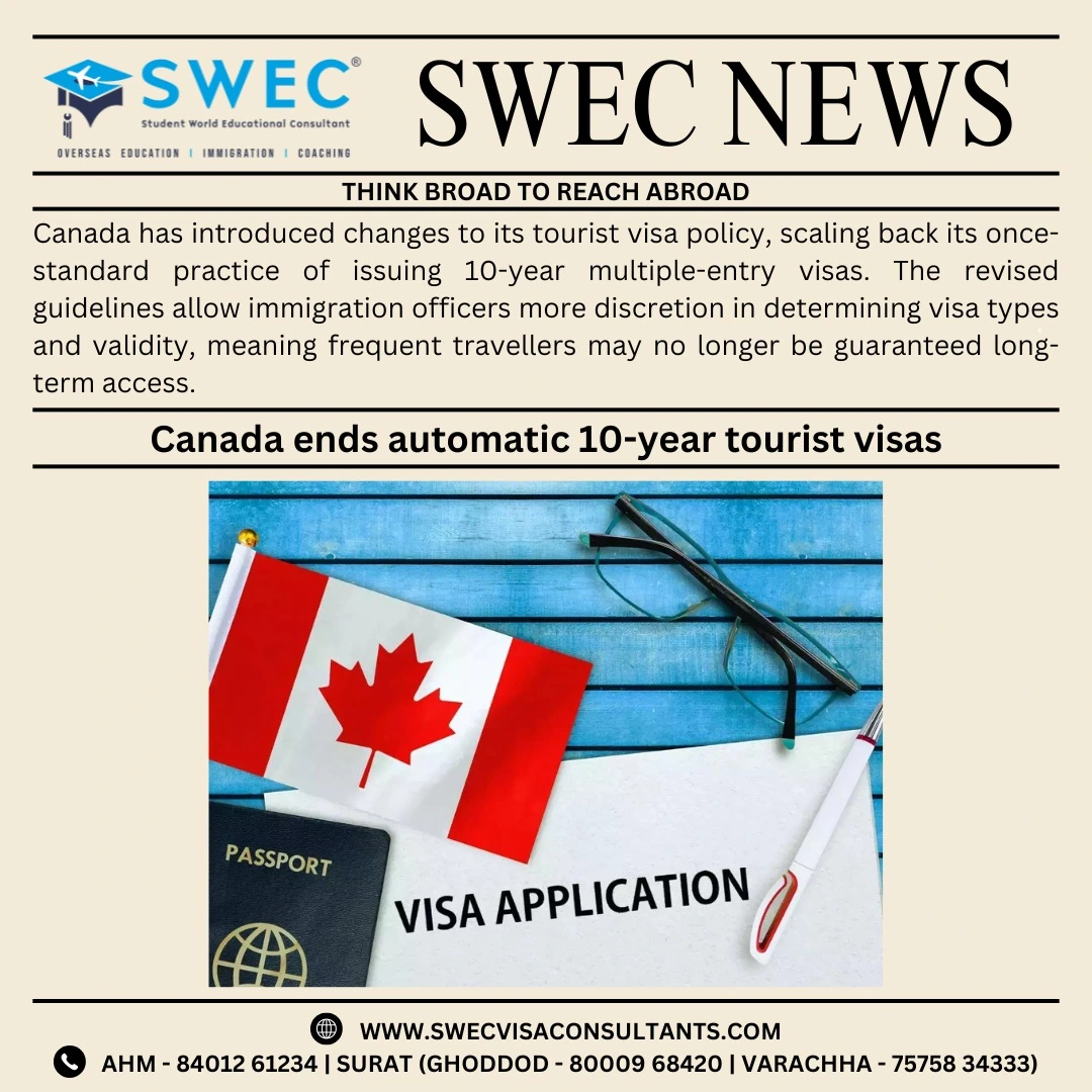 Canada Revises Tourist Visa Policy, Ends Automatic 10-Year Multiple-Entry Visas.