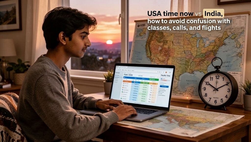 Time Zones in USA: A Clear Guide for Students, Travelers, and Immigrants 2 USA time now vs India, how to avoid confusion with classes, calls, and flights